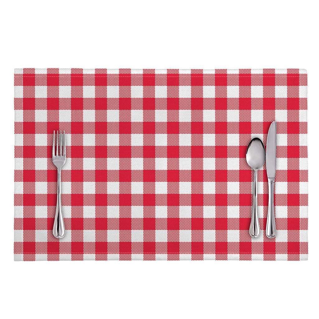 Raspberry Red And White Gingham Print Placemat