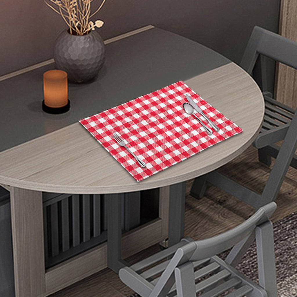 Raspberry Red And White Gingham Print Placemat