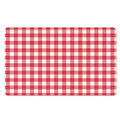 Raspberry Red And White Gingham Print Polyester Doormat