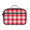 Raspberry Red And White Gingham Print Portable Lunch Bag