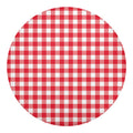 Raspberry Red And White Gingham Print Round Blanket