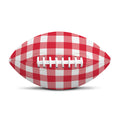Raspberry Red And White Gingham Print Rugby Ball