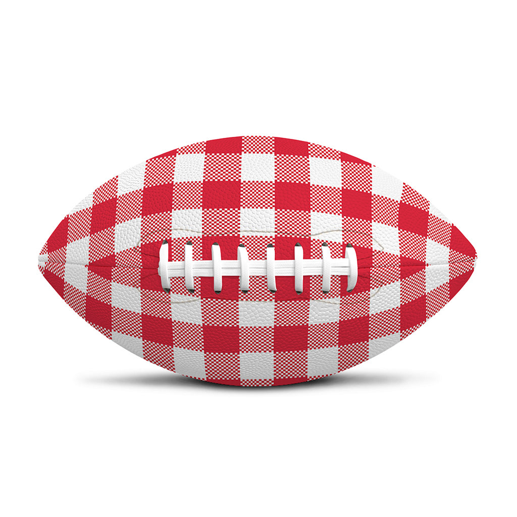 Raspberry Red And White Gingham Print Rugby Ball