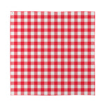 Raspberry Red And White Gingham Print Silk Bandana