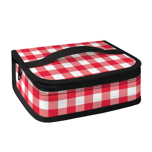 Raspberry Red And White Gingham Print Small Lunch Bag