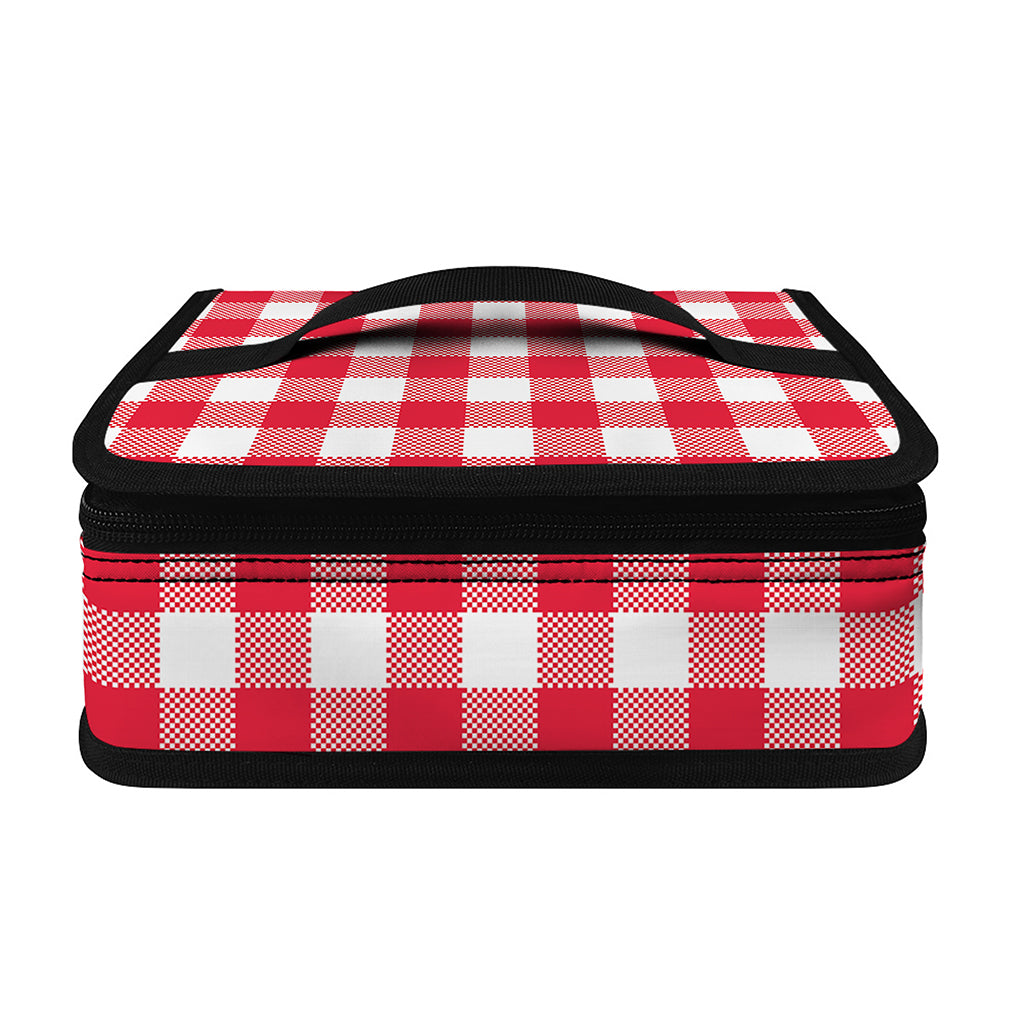 Raspberry Red And White Gingham Print Small Lunch Bag