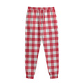 Raspberry Red And White Gingham Print Sweatpants