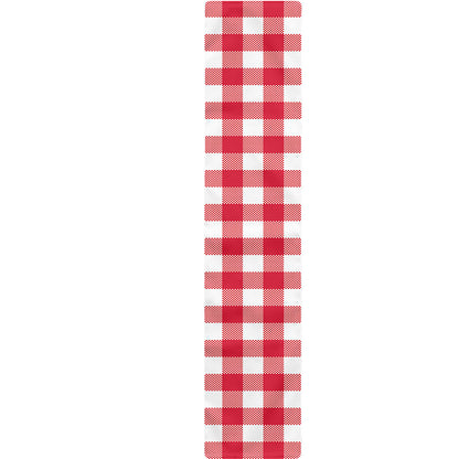 Raspberry Red And White Gingham Print Table Runner