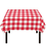 Raspberry Red And White Gingham Print Tablecloth