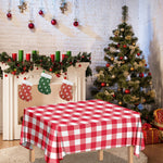 Raspberry Red And White Gingham Print Tablecloth