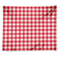 Raspberry Red And White Gingham Print Tapestry