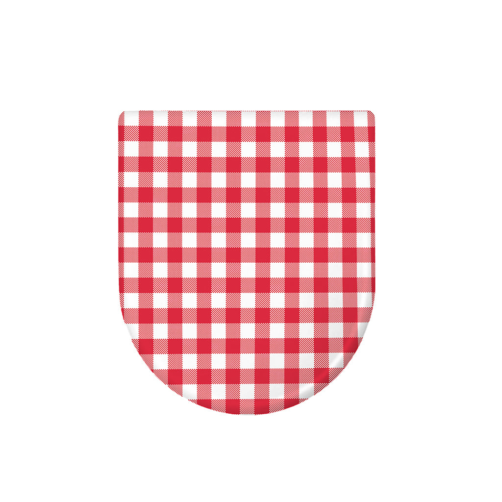 Raspberry Red And White Gingham Print Toilet Lid Cover
