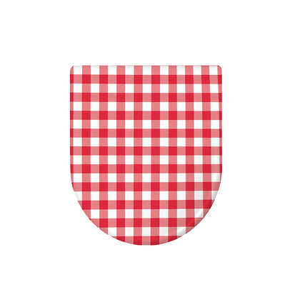 Raspberry Red And White Gingham Print Toilet Lid Cover