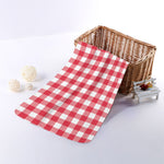 Raspberry Red And White Gingham Print Towel