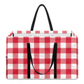 Raspberry Red And White Gingham Print Utility Tote Bag