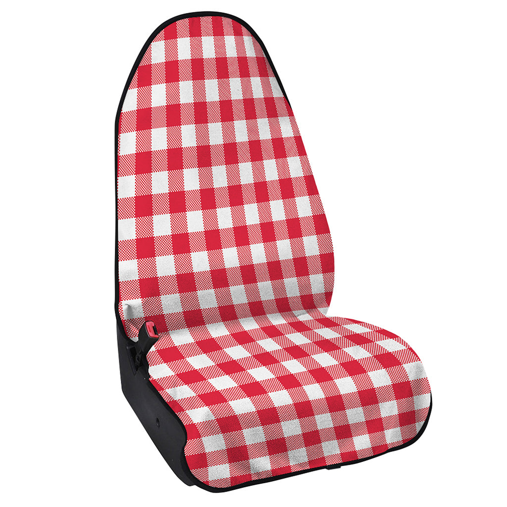 Raspberry Red And White Gingham Print Waterproof Car Seat Cover