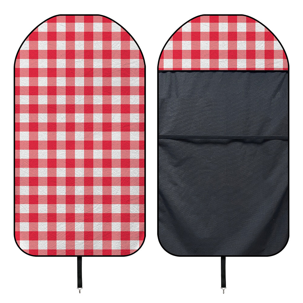 Raspberry Red And White Gingham Print Waterproof Car Seat Cover