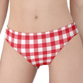 Raspberry Red And White Gingham Print Women's Panties
