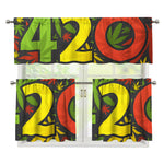 Rasta 420 Print 3 Piece Kitchen Curtains
