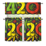 Rasta 420 Print 3 Piece Kitchen Curtains