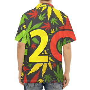 Rasta 420 Print Aloha Shirt