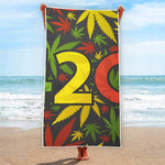 Rasta 420 Print Beach Towel