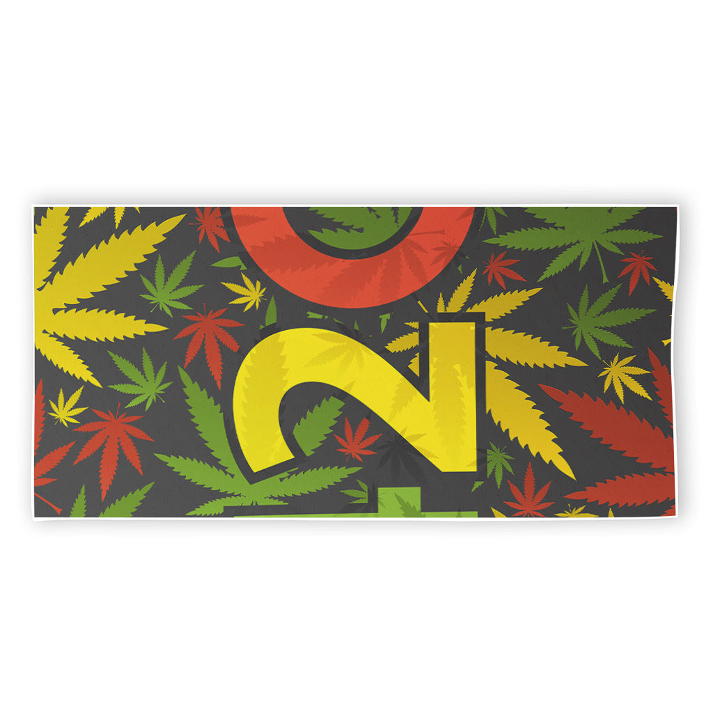 Rasta 420 Print Beach Towel