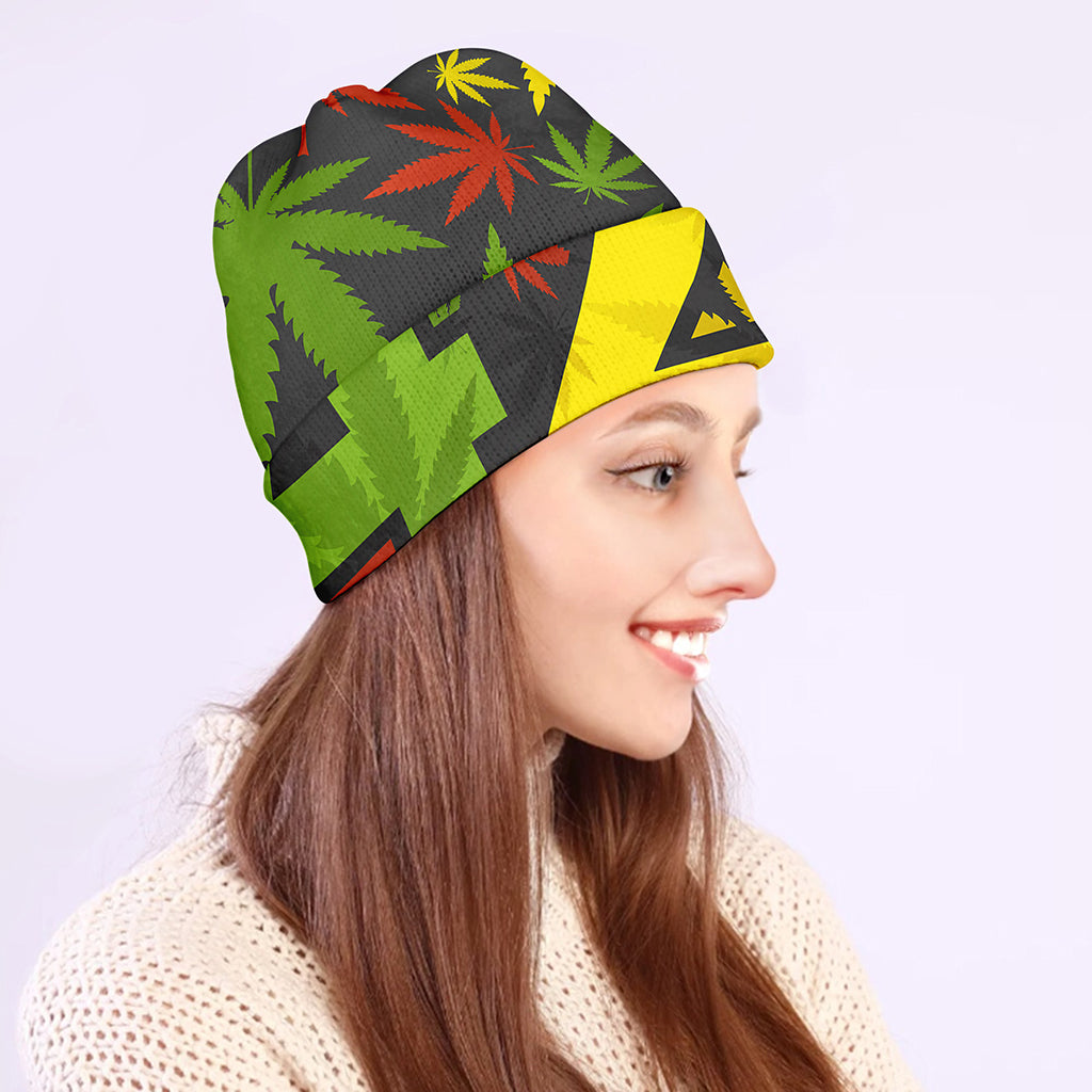 Rasta 420 Print Beanie