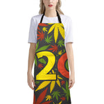 Rasta 420 Print Bib Apron With Pocket