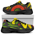 Rasta 420 Print Black Chunky Shoes