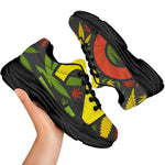 Rasta 420 Print Black Chunky Shoes