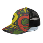 Rasta 420 Print Black Mesh Trucker Cap