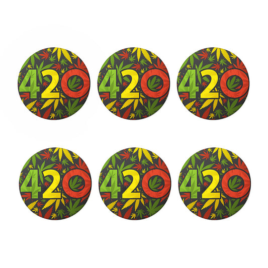 Rasta 420 Print Coaster Set