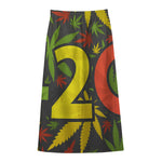 Rasta 420 Print Cotton Front Slit Maxi Skirt