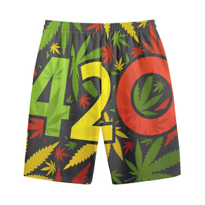 Rasta 420 Print Cotton Shorts