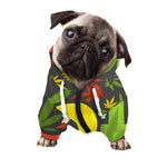 Rasta 420 Print Dog Zip Up Hoodie