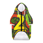 Rasta 420 Print Dog Zip Up Hoodie