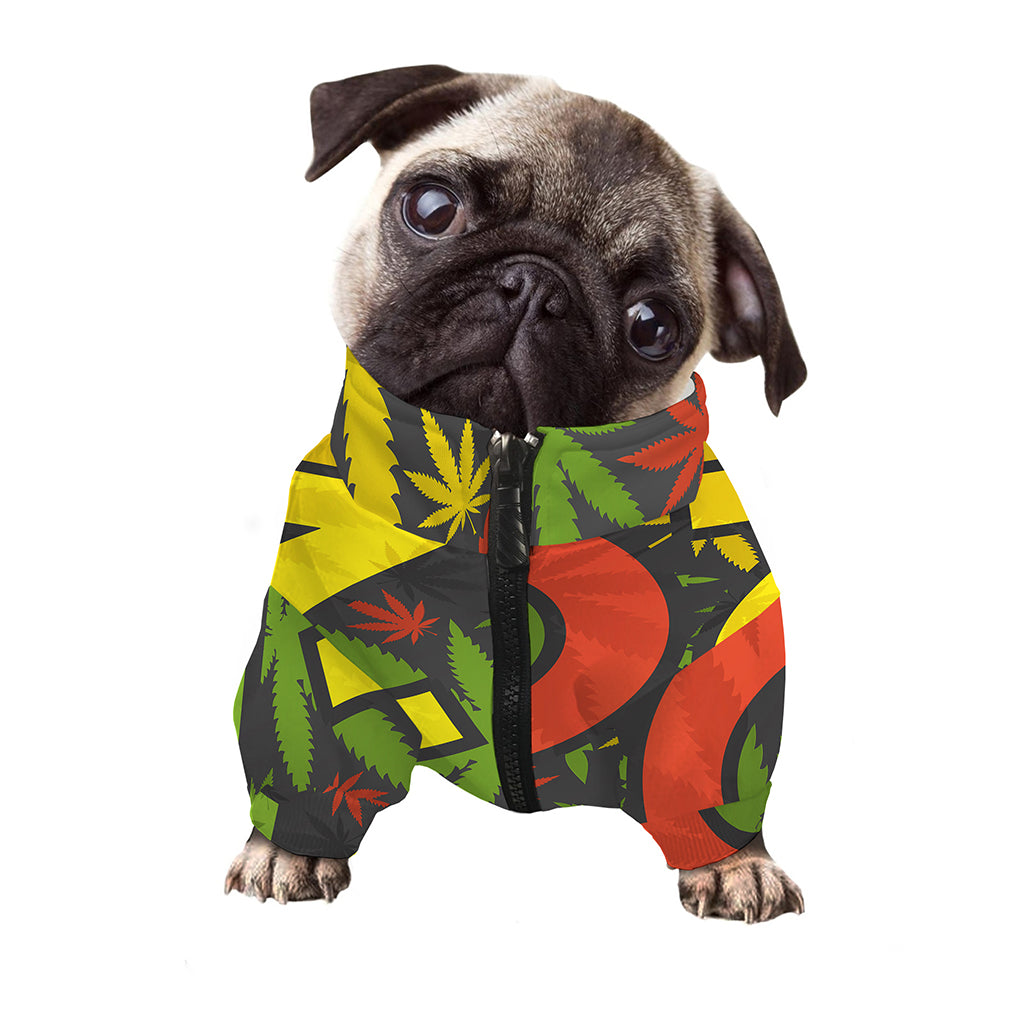 Rasta 420 Print Dog Zip Up Jacket