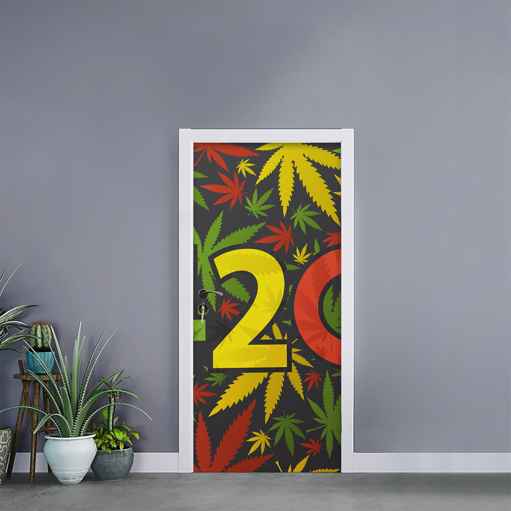 Rasta 420 Print Door Sticker