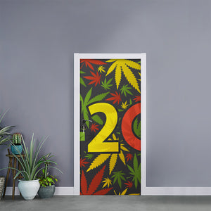 Rasta 420 Print Door Sticker