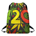 Rasta 420 Print Drawstring Backpack