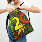 Rasta 420 Print Drawstring Backpack