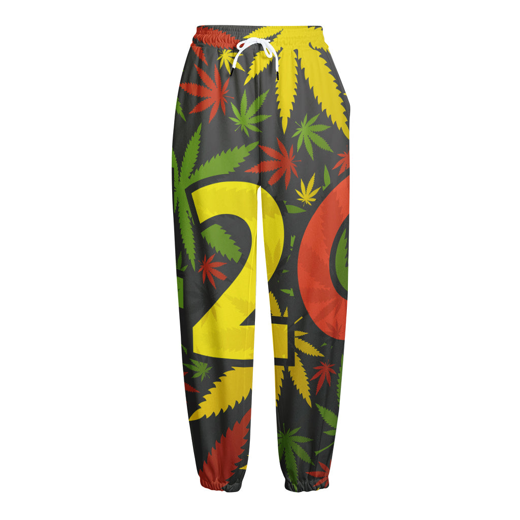 Rasta 420 Print Fleece Lined Knit Pants