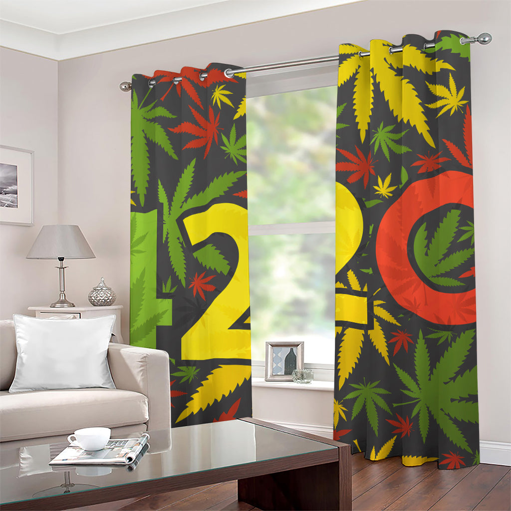 Rasta 420 Print Grommet Curtains