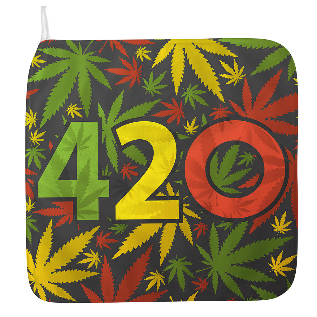 Rasta 420 Print Hand Towel