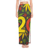 Rasta 420 Print High Slit Maxi Skirt