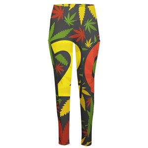 Rasta 420 Print High-Waisted Pocket Leggings