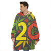 Rasta 420 Print Hoodie Blanket