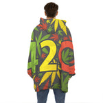 Rasta 420 Print Hoodie Blanket