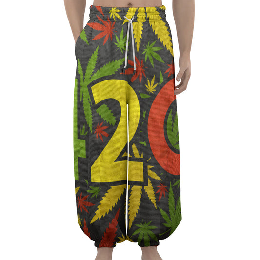 Rasta 420 Print Lantern Pants